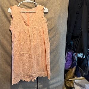 Blush Pink Eyelet Lace Romper | Sleeveless | Size Small